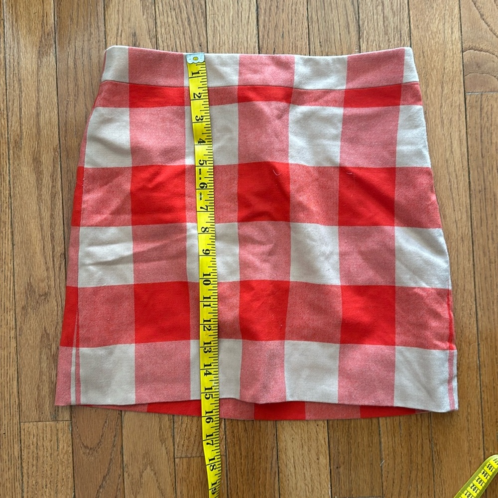 JCREW Wool blend Orange Plaid Mini Skirt